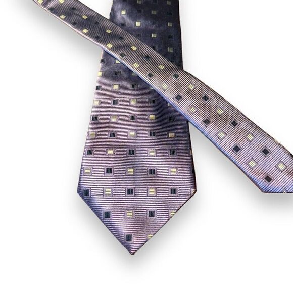 Sartoriale Profuomo Purple Check 100% Silk Textured Tie - Picture 1 of 7